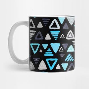 Summer Turquoise Triangles on Grey Mug